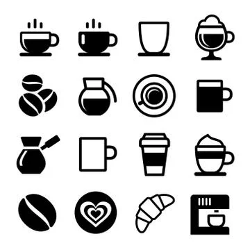 Coffee icon set 库存插图