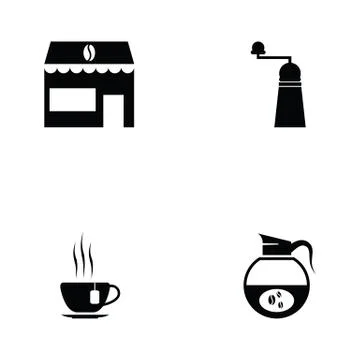 Coffee icon set Illustrazione stock