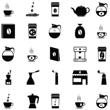 Coffee icon set Stock Illustration