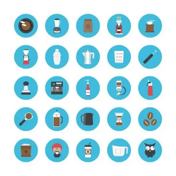 Coffee icon set Illustrazione stock