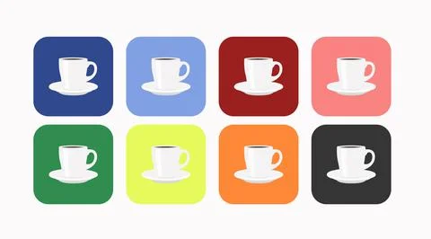 Coffee Icon Set. Stock Illustration