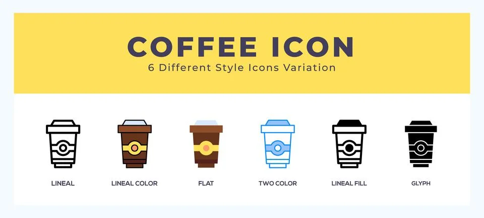 Coffee icon set pack vector illustration. Stock Illustration