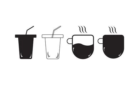 Coffee icon set. style design isolated on white background Stock Illustration