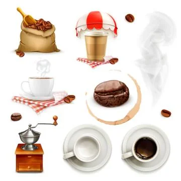 Coffee icons and elements Stock Illustration