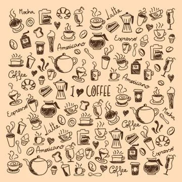Coffee icons Stock Illustration