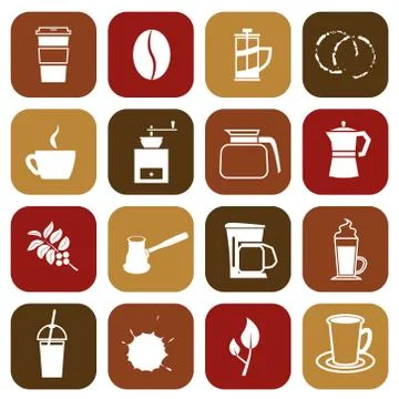 Coffee icons Stock Illustration