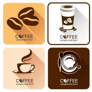 Coffee icons Illustrazione stock