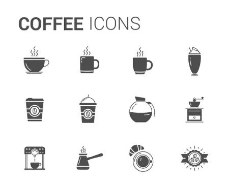 Coffee Icons Illustrazione stock