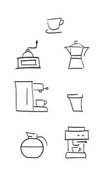 Coffee icons Stock Illustration
