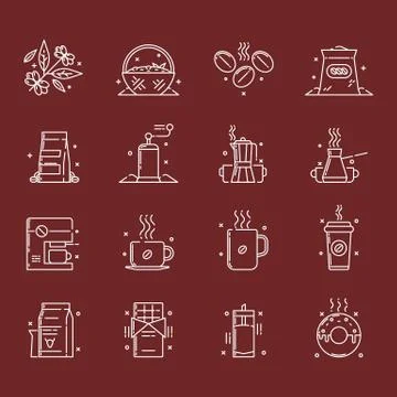 Coffee icons illustration Stock Illustration