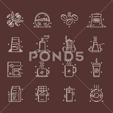 Coffee icons illustration ~ Clip Art ~ Download #80630419