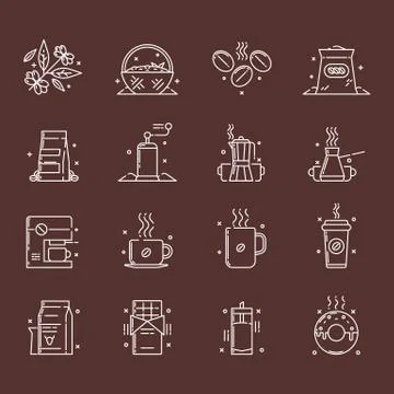 Coffee icons illustration Stock Illustration