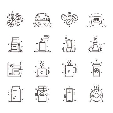 Coffee icons illustration Stock Illustration