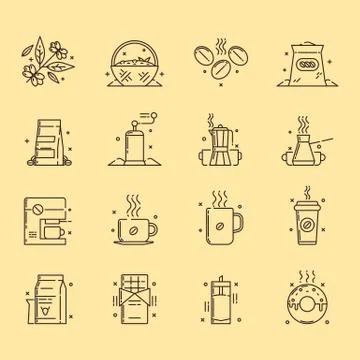 Coffee icons illustration Stock Illustration