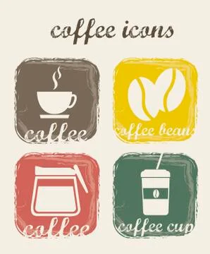 Coffee icons over beige background. vector illustration Stockillustratie