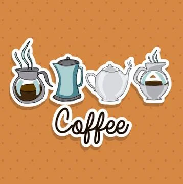 Coffee icons over dotted background vector illustration Illustrazione stock