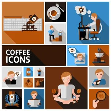 Coffee Icons Set Illustrazione stock