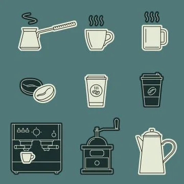 Coffee icons set Stock Illustration