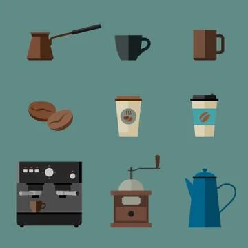 Coffee icons set Stock Illustration