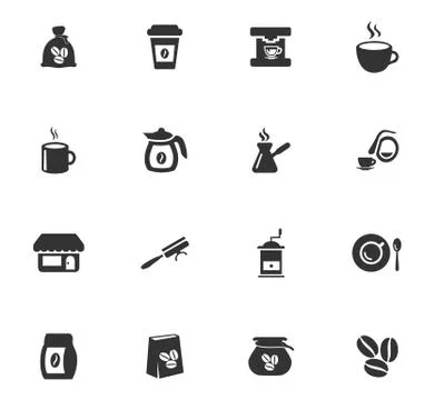Coffee icons set Stock Illustration