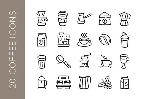 Coffee Icons Set Stockillustratie