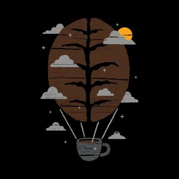 Coffee Imagination Graphic Illustration Vector Art T-shirt Design 스톡 일러스트