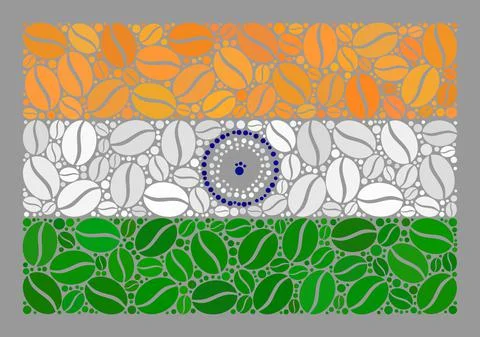 Coffee India Flag - Collage of Coffee Stock Illustration