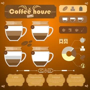 Coffee infographics Illustrazione stock