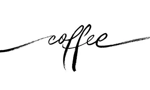 Coffee ink brush vector lettering. Single word Stock Illustration