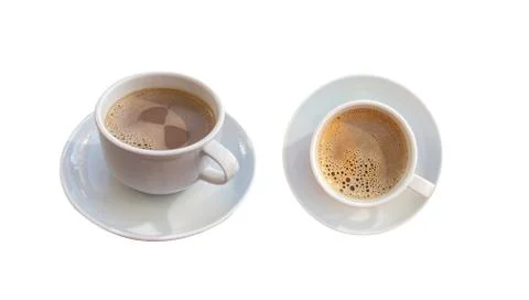 Coffee on isolated white background Stockfoto's