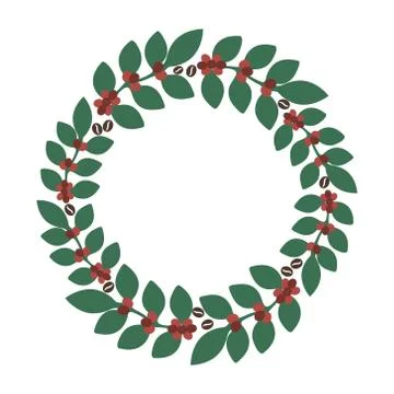 Coffee isolated wreath Stock Illustration