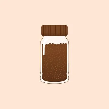 Coffee jar flat vector Stock Illustration