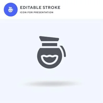 Coffee Jar icon vector, filled flat sign, solid pictogram isolated on white,  스톡 일러스트