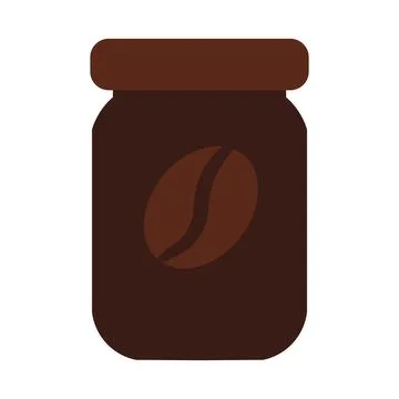 Coffee jar in solid cartoon style Stockillustratie