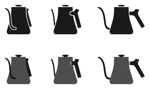 Coffee kettle icon set. Stock Illustration