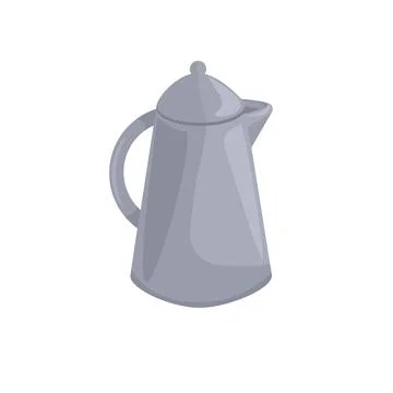 Coffee kettle vector illustration. Hot drink preparing pot. Stock Illustration