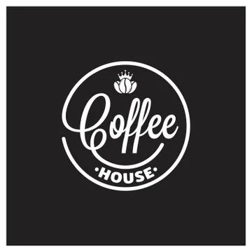Coffee king logo on black background Stock Illustration