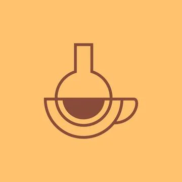 Coffee lab cup line logo design vector Stock Illustration