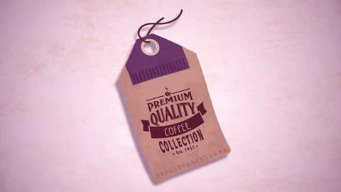 Coffee label card Stock Footage 97766092