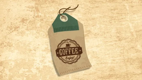 Coffee label card Stock Footage 97766098