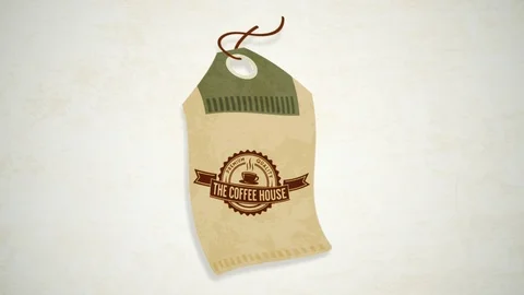 Coffee label card Stock Footage 97766105