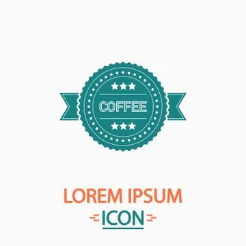 Coffee label computer symbol Stock Illustration