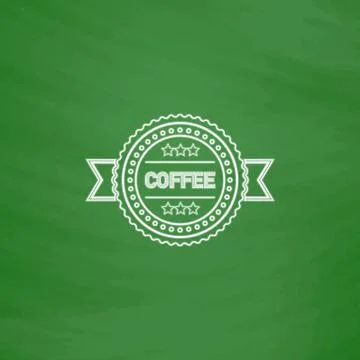 Coffee label computer symbol Stock Illustration