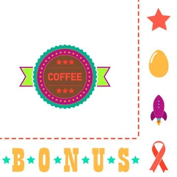 Coffee label computer symbol Stock Illustration