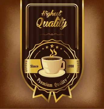 Coffee label with cup Stock Illustration