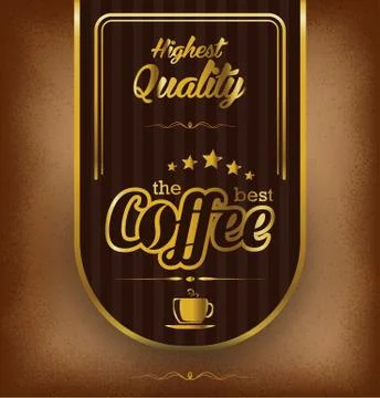 Coffee label design Illustrazione stock