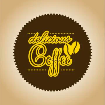 Coffee label over brown background. vector illustration Illustrazione stock