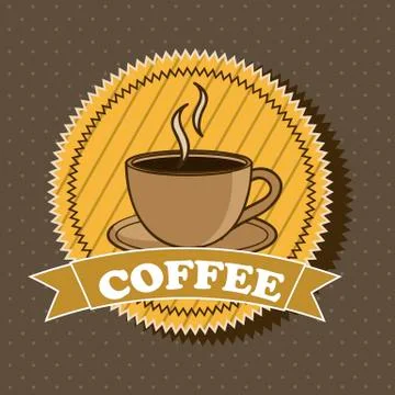 Coffee label over brown background. vector illustration Illustrazione stock