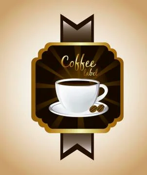 Coffee label over brown background. vector illustration 스톡 일러스트