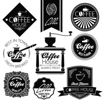 Coffee label set Illustrazione stock